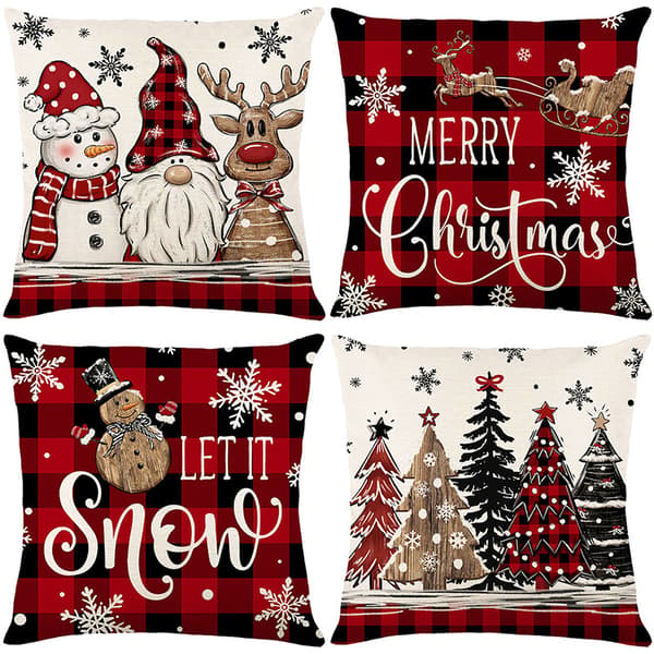 Juleputetrekk nattbordspute sofapute firesett 45*45cm