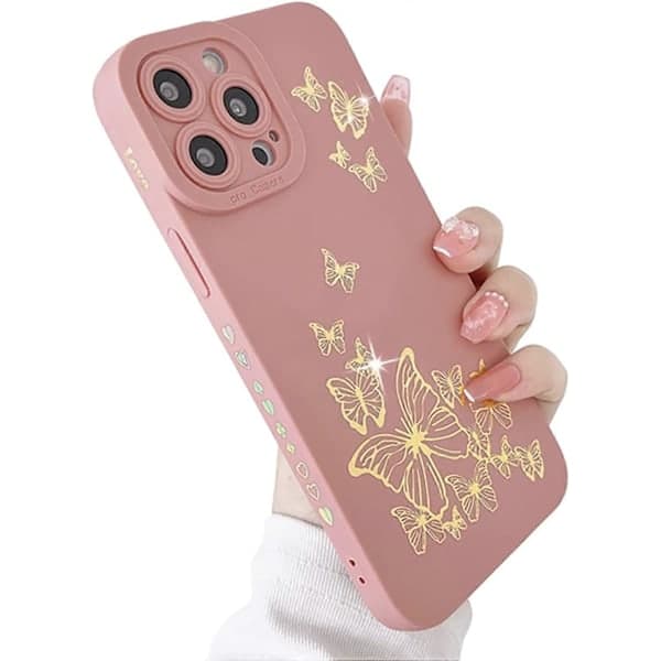 Compatible with iPhone 14 Pro Max Case, Butterfly 6.7in Pink