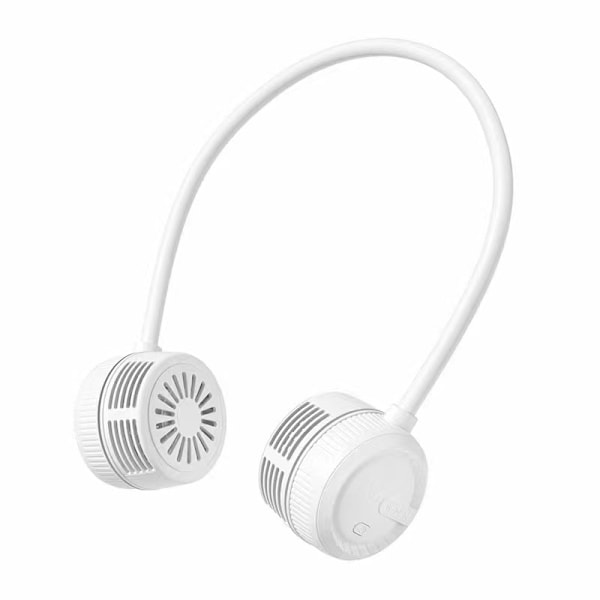 Foldbar genopladelig nakkehængeventilator, sport, doven, bærbar, husholdnings lille ventilator, bladløs køling, sommer, bladløs ventilator white