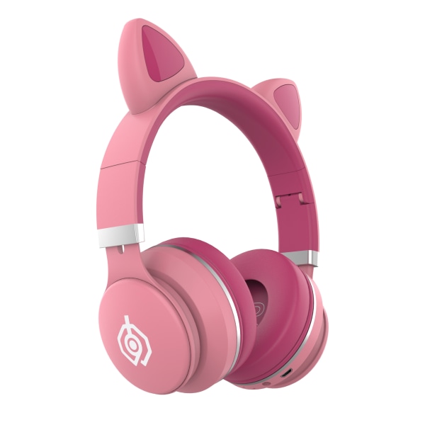 Hodetelefoner Cat Ear Bluetooth Wireless Over pink
