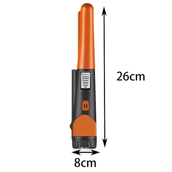 Metaldetektor Professionel Høj Sensitivitet Bærbar Håndholdt Metaldetektor med LCD-display Lommelygtefunktion Orange