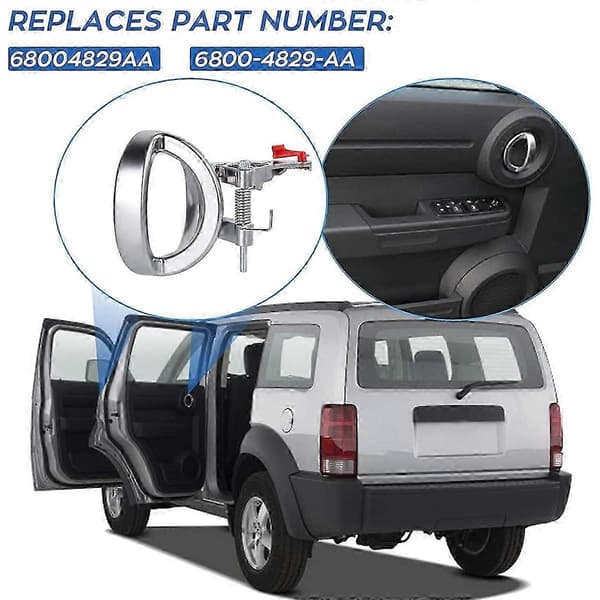 Sett med bilinnvendige dørhåndtak for Dodge Nitro 2007-2011 Krom