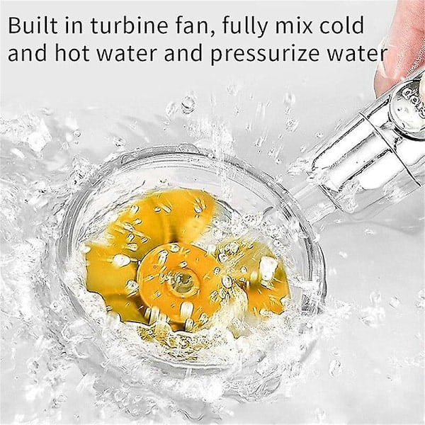 Suihkupää Hydro Jet Suihkupää Korkeapaine Hydro Jet Suihkupää Potkurikäyttöinen Vortex Suihkupää 360° Säätö Taukokytkimellä