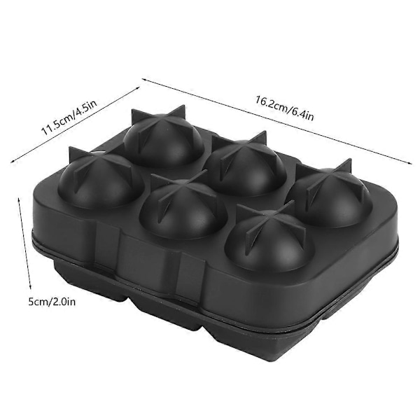 Återanvändbara Livsmedelsgodkända Silikon Non-Stick Isformar Isboll Maker Set för Barfest, Svart