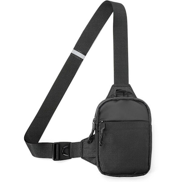 Sling Bag, Sling Bröstväska Vattentät för Män & Kvinnor Vandring Resa Utomhussporter (6.1 \"x8.3 \" L Svart)