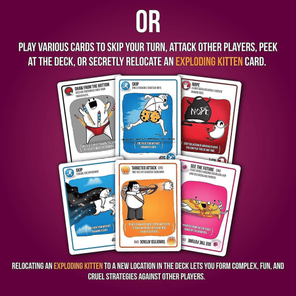 Exploding Kittens Party - Et russisk rulett-kortspill, enkelt og familievennlig spill