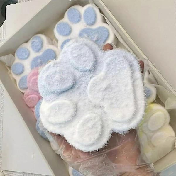 Taba Squishy Stor Kat, Squishy Pote, Squishy Pote til Børn og Voksne - Perfekt Blå og Hvid