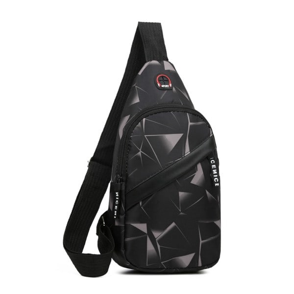 Män Bröstväska Pack Utomhus Rese Axelväskor Cross Body Väskor - högkvalitativ svart