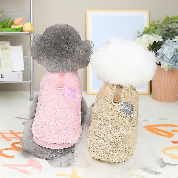 Blødt fleece hundetøj til små mellemstore hunde Vinter Varm hvalp Kattevest Chihuahua Jakke Teddy Yorkie Shih Tzu Sweater 6 Rød XXL