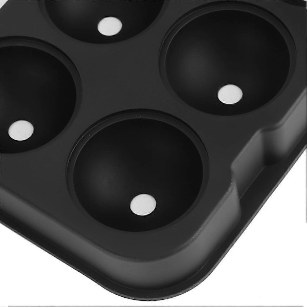 Återanvändbara Livsmedelsgodkända Silikon Non-Stick Isformar Isboll Maker Set för Barfest, Svart