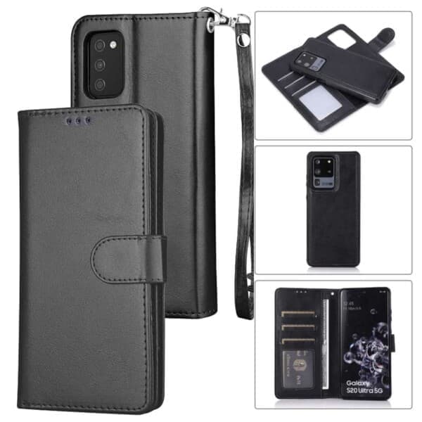 Samsung Galaxy S22 2-i-1 Magnetisk Pung Etui Sort