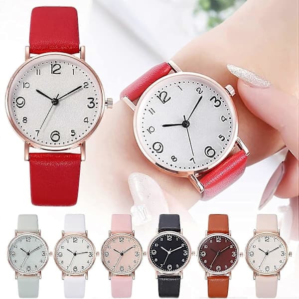 Women's Watches Waterproof Automatic Watch Quartz Train With Leather Strap Gift