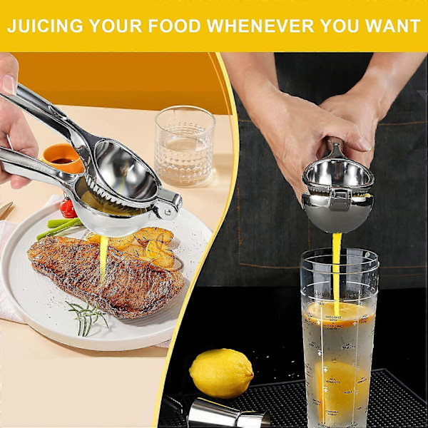 Premium Lemonpresser i høj kvalitet, stor kraftig håndholdt citron-/citruspresser, håndjuicer i rustfrit stål, limepresser barværktøj, manuel citruspresser
