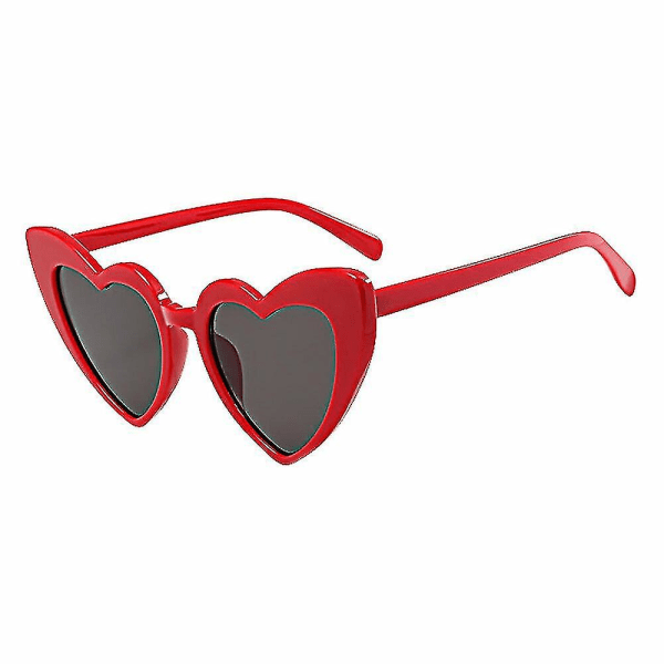 Utomhus resor älskar hjärtformade solglasögon retro gradient färg linsglasögon Red