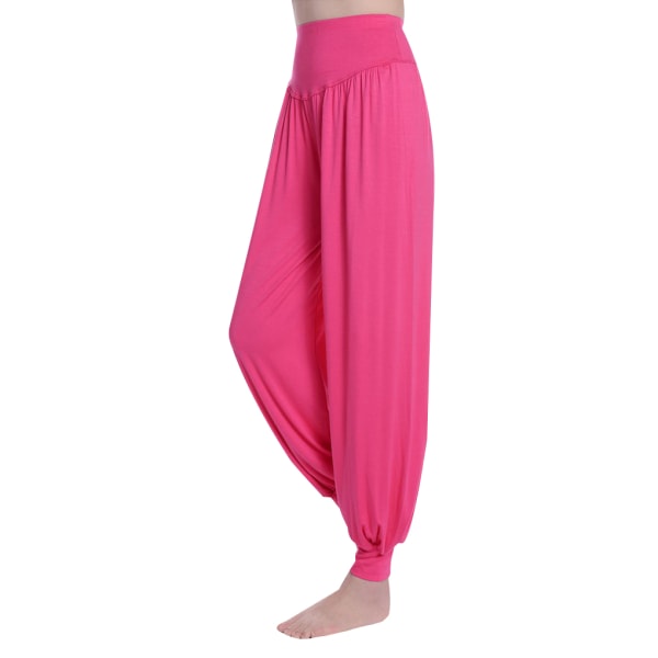 Sport Yoga Byxor Høy midja Lykta Löp Fitness Byxor rose red XL