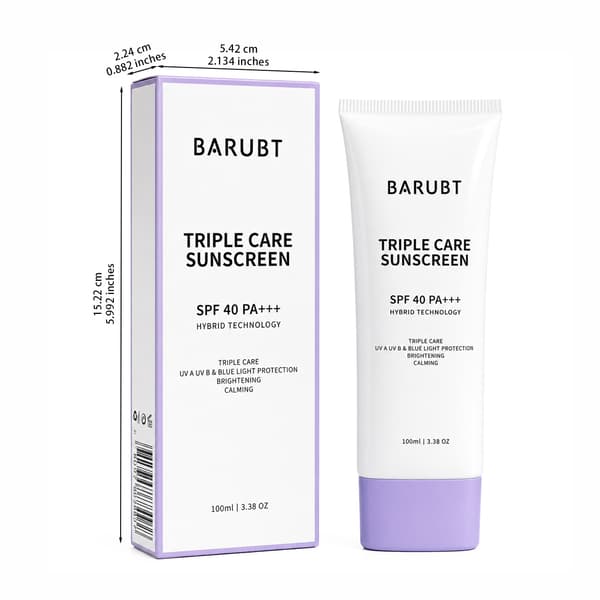 BARUBT Triple Care Protective Cream/Lotion: UV Protection, Refreshing, Non-greasy, Universal, Multi-functional 100ml