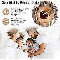 30 cm Modern Tyst Väggklocka Pendeldesign för Sovrum Kök Vardagsrum Digital Roséguldinredning