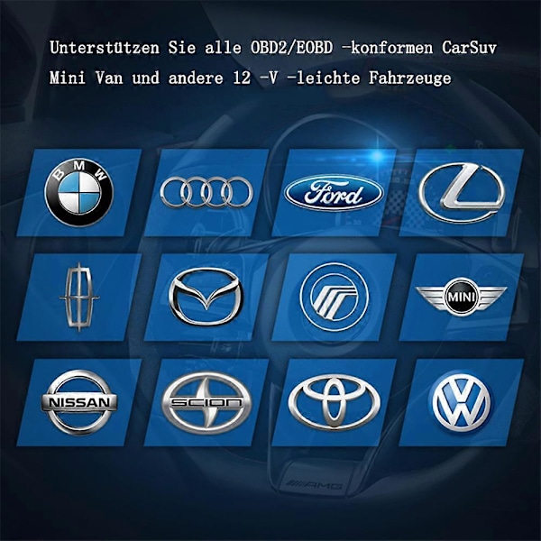Nexlink OBD2 Bluetooth 5.0 til biler og motorcykler, OBD2 diagnostisk enhed Bluetooth, OBD2 Bluetooth adapter til iOS og Android