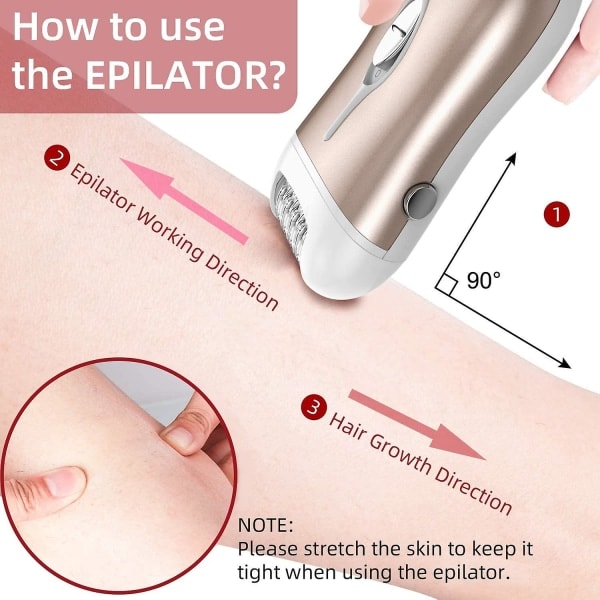 Epilator for kvinner - 2 i 1 hårfjerning Epilator Elektrisk dame barbermaskin for bikini, ben, arm, armhuler, hake, oppladbar bikinitrimmer B...