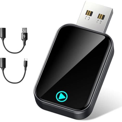 S2 Mini trådløs CarPlay-adapter til iPhone, konverterer kablet til trådløs, Plug & Play med Type-C/USB, kompatibel med Ca.