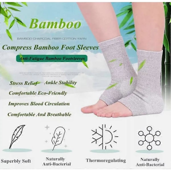 Onecompression Bambus Fodærmer, Kompressions Bambus Sokker, Bambus Fodærmer