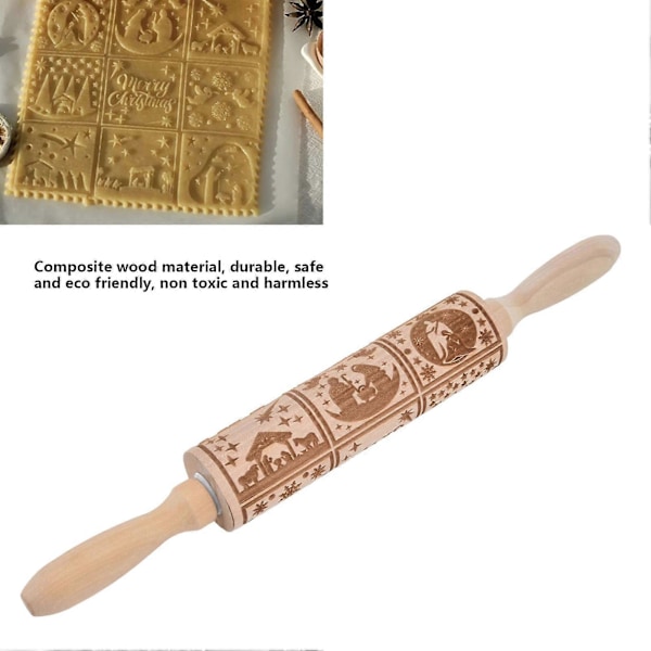 35cm prege kjevle 9 mønster 3D-printet kjevle DIY deigrulle for kjøkkenbaking