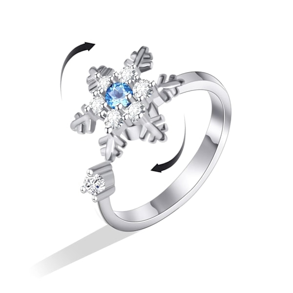 1 st Silver Ångestring för Kvinnor, Snöflinga Julringar för Tonårsflickor, Fidget Ring för Dotter från Mamma, Till Min