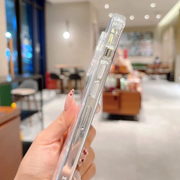 Färgglatt Kärlekshjärta Kompatibelt med iPhone 16 Pro Max Mobilskal Fyrkantig Klar Stötfångare Sött Litet Sidomönster för Kvinnor Flickor...