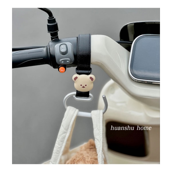 Universal tillbehör aluminium krok vagn cykel elfordon krok Coffee Bear (Black Pair)