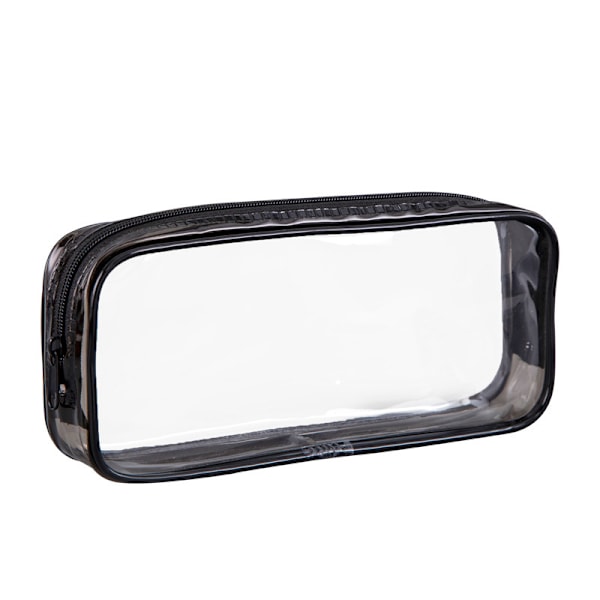 Transparent pennfodral Svart | 20*6*7cm Stilrent, praktiskt, transparent pennfodral | Multifunktionell förvaring för kontorsmaterial, toalettartiklar, kosmetika,