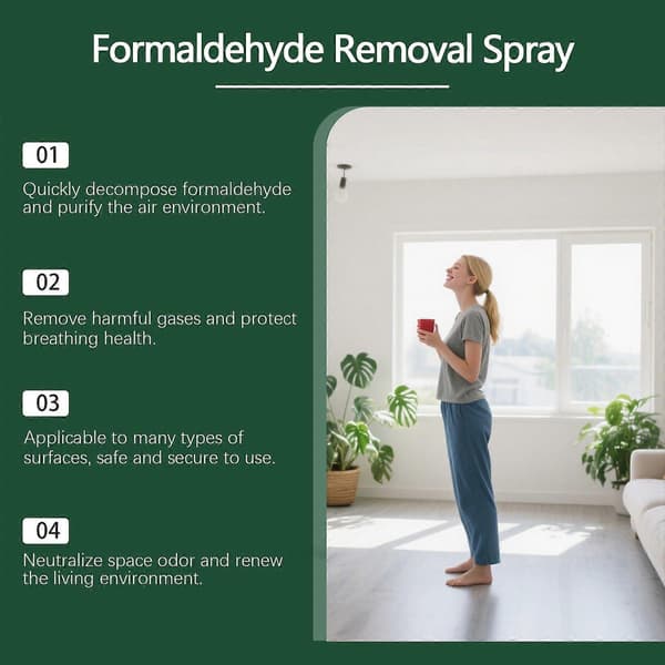 Formaldehydfjerner, Formaldehydlugtfjernelsesspray, Multifunktionel lugtfjerner til møbler, vægge, gulve og bilinteriør 2PCS