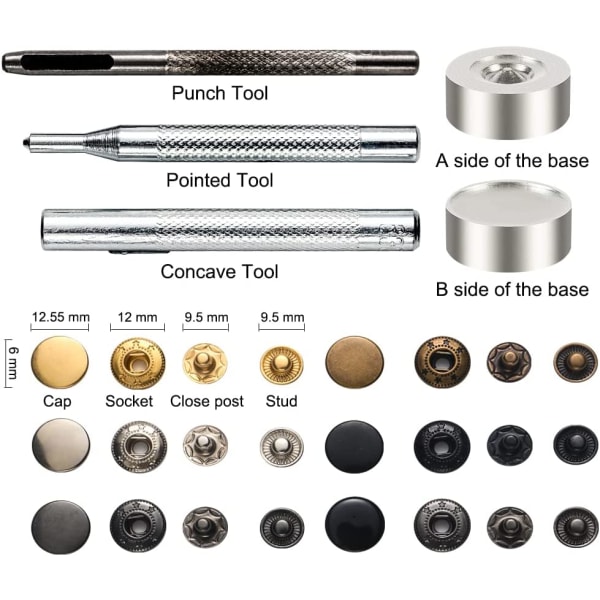 Tang og 4-delers festeverktøysett for reparasjoner av kleshåndverk