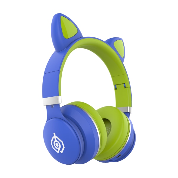 Hovedtelefoner Cat Ear Bluetooth trådløs over blue