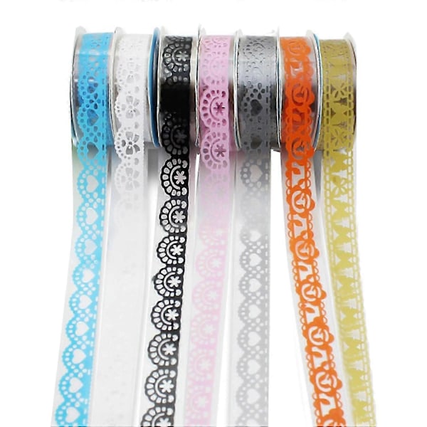 Washi Tejp Set för Scrapbooking Dekoration, Glitter Bling Självhäftande Tejp Rullar för Konst och Hantverk, Perfekt Gåva för Kreativa Projekt, 7 Rullar