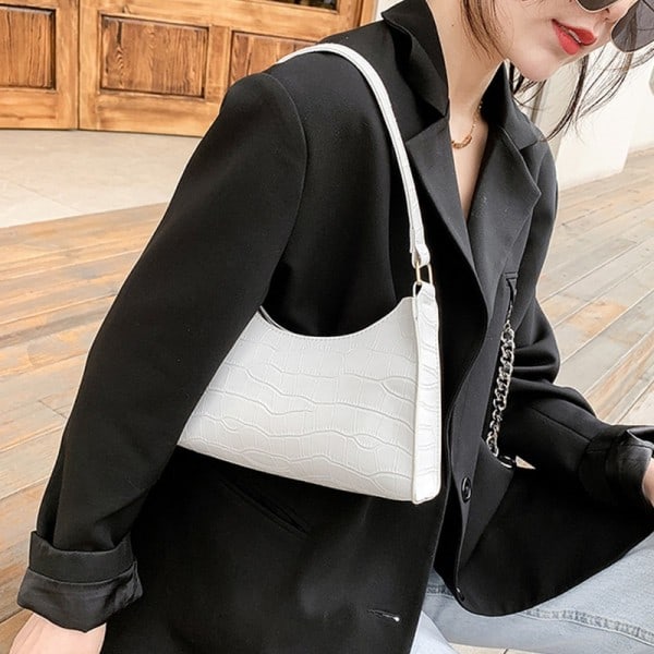 Fashion Utsökt Läder Shoppingväska Retro Casual Damväska - Perfekt Svart