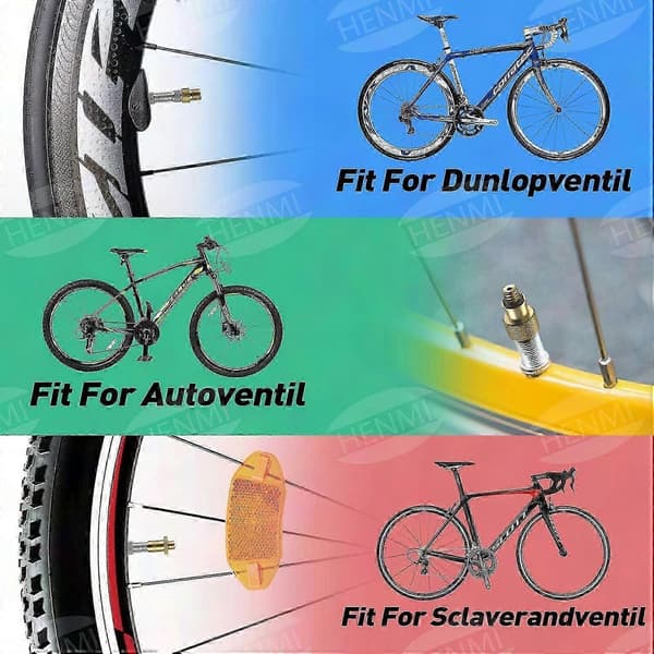 12x Cykeldäck Luftpump SV AV DV Ventil Koppar Plast Adapter Set