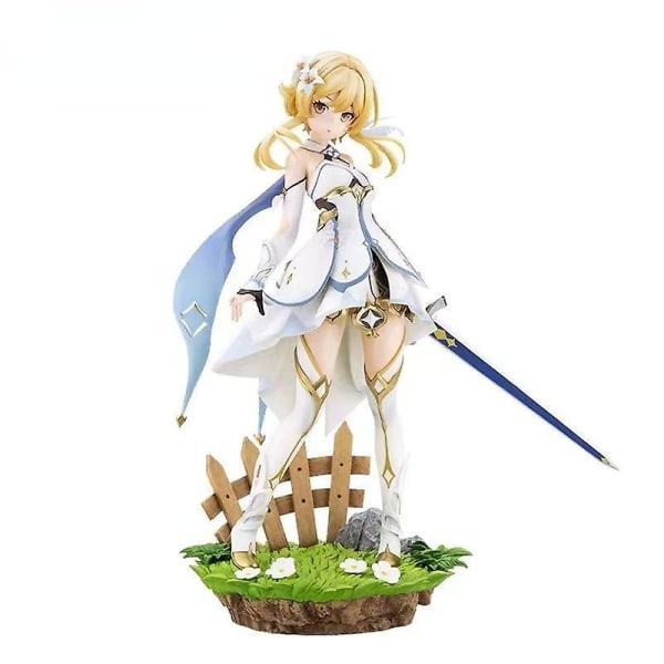 Genshin Impact Lumine Aether Anime Figur Actionfigur 27cm PVC Staty Leksak Samlarobjekt Modell Dekoration Julklapp 21cm Lumine utan låda