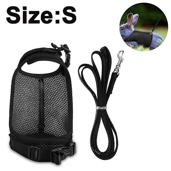 Liten sele med bjällra för husdjur, bekväm vadderad väst i slitstark nylon, koppelset för marsvin, kanin, iller, råttor, leguan, hamstrar, för alla årstider