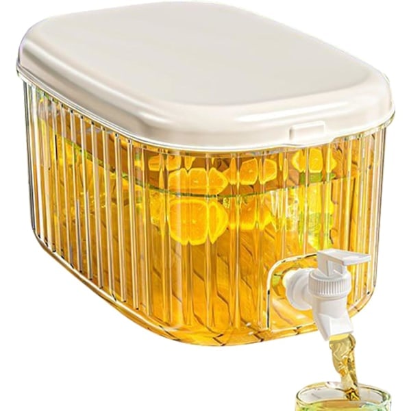 5,5L smal vattenbehållare för kylskåp med kran, kylskåpskanna med lock, vattenbehållare med tapp, dryckesbehållare med tappkran, kall kylskåpsvattenbehållare...