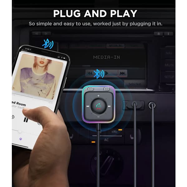 Bluetooth-audioadapteri autoon - Musta