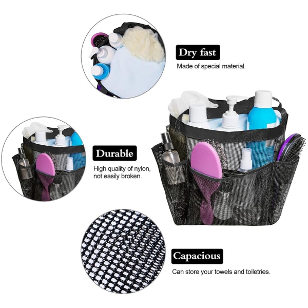 Mesh Dusch Caddy Portable for sovsal Tote Bag Toalettartikler