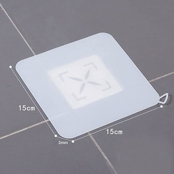 Silikone badekarsprop Gulvafløbsdæksel, 2-pak afløbslugtbeskyttelsesmåtte Deodoriserende afløbsprop til køkken, badeværelse og vaskerum (15 x 15 cm)