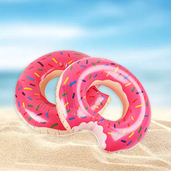 Donut Pool Floats Uppblåsbara Donut Raft Ringar för vuxna Simbassängfest 90cm Strawberry 90cm