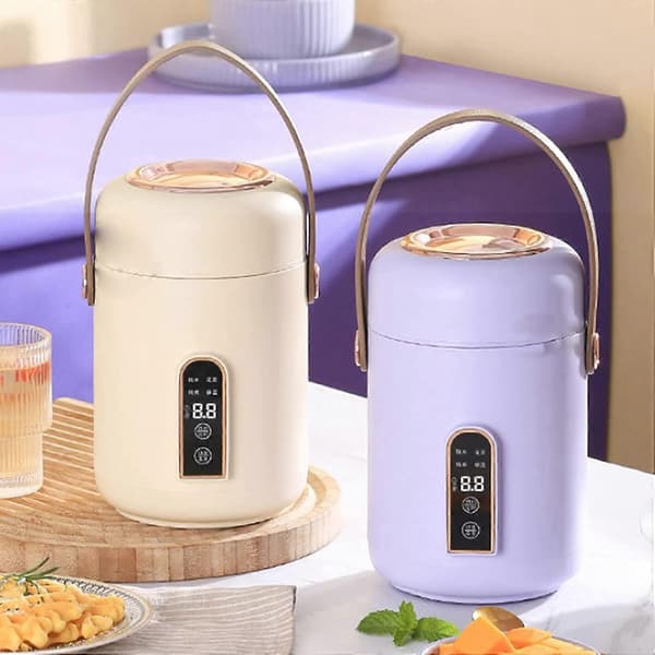 900ml Mini Elektrisk Kokare Multifunktionell och Effektiv Matlagning Soppa och Gröt