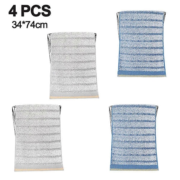 Handdukar Set om 4 Bomull Mjuk Absorberande Dekorativ Handduk för Badrum | 34*74CM