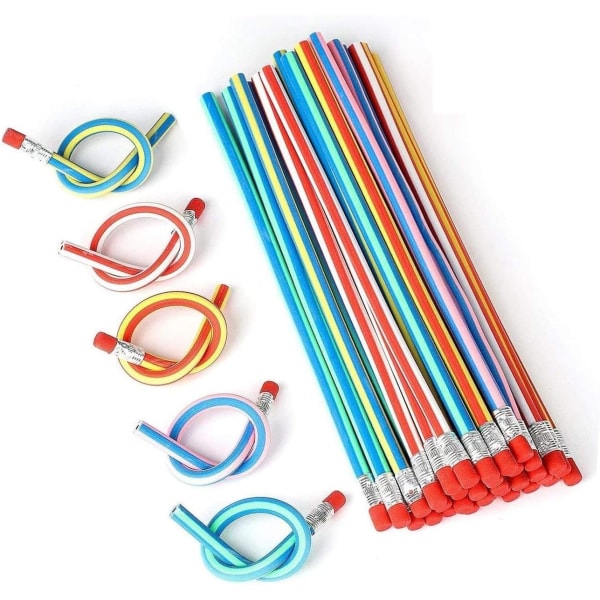 25 bunte, flexible Magic Bend-Bleistifte für Kinder