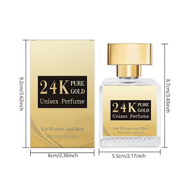 24K rent guld unisex trädoft spray långvarig fräsch jujubedoft elegant för män och kvinnor 50 ml