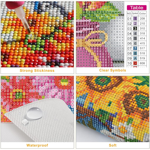 5D Diamantmålningskit (för vuxna), 5D Diamantkonstkit, Full Diamant Alla Hjärtans Dag Blomma Ädelstensmålningskit Hem Väggdekoration 30x40 cm
