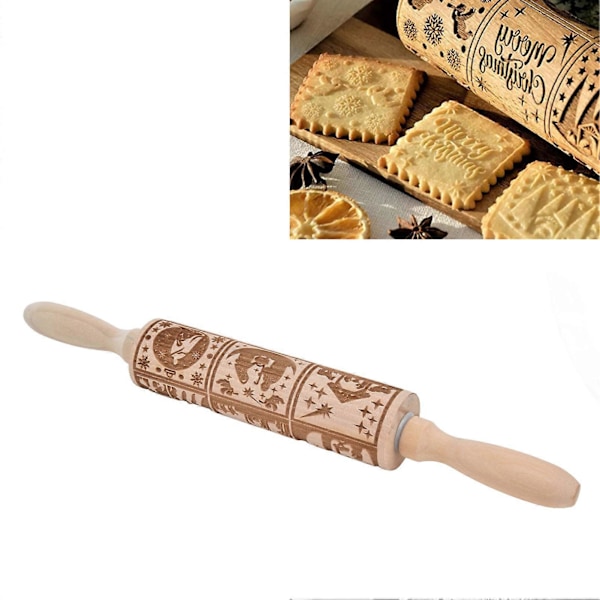 35cm prege kjevle 9 mønster 3D-printet kjevle DIY deigrulle for kjøkkenbaking