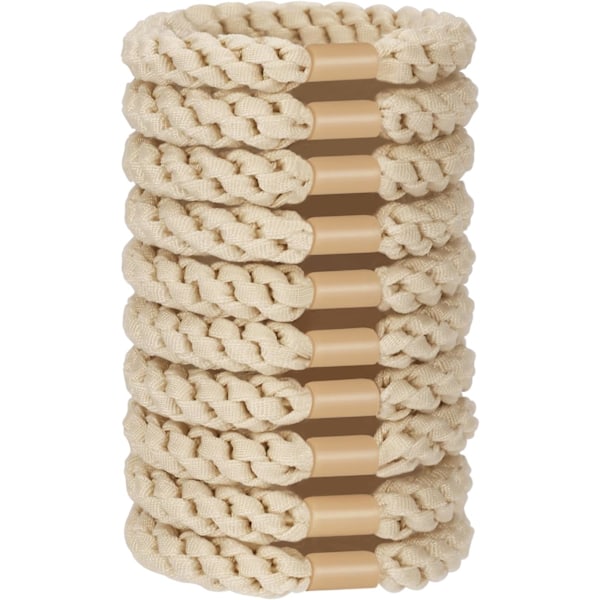Hårelastikker, 10 stk. Bløde elastiske hårelastikker til kvinder, skånsomme elastiske hårelastikker, beige
